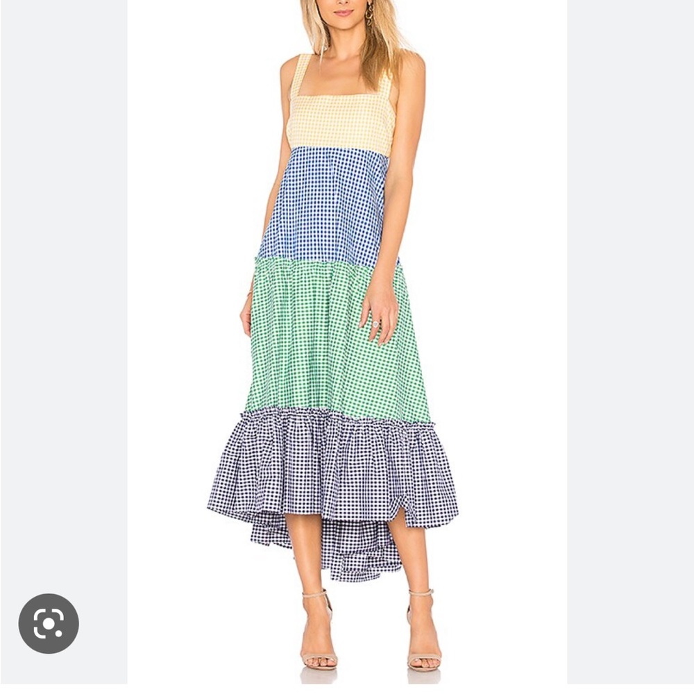 Colorful Gingham Maxi Dress